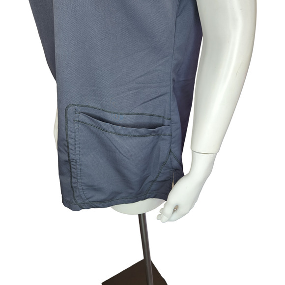 Dickies Women's Medium Short Sleeve Scrub Top Dark Gray Pockets, Round Neckline - Picture 13 of 14